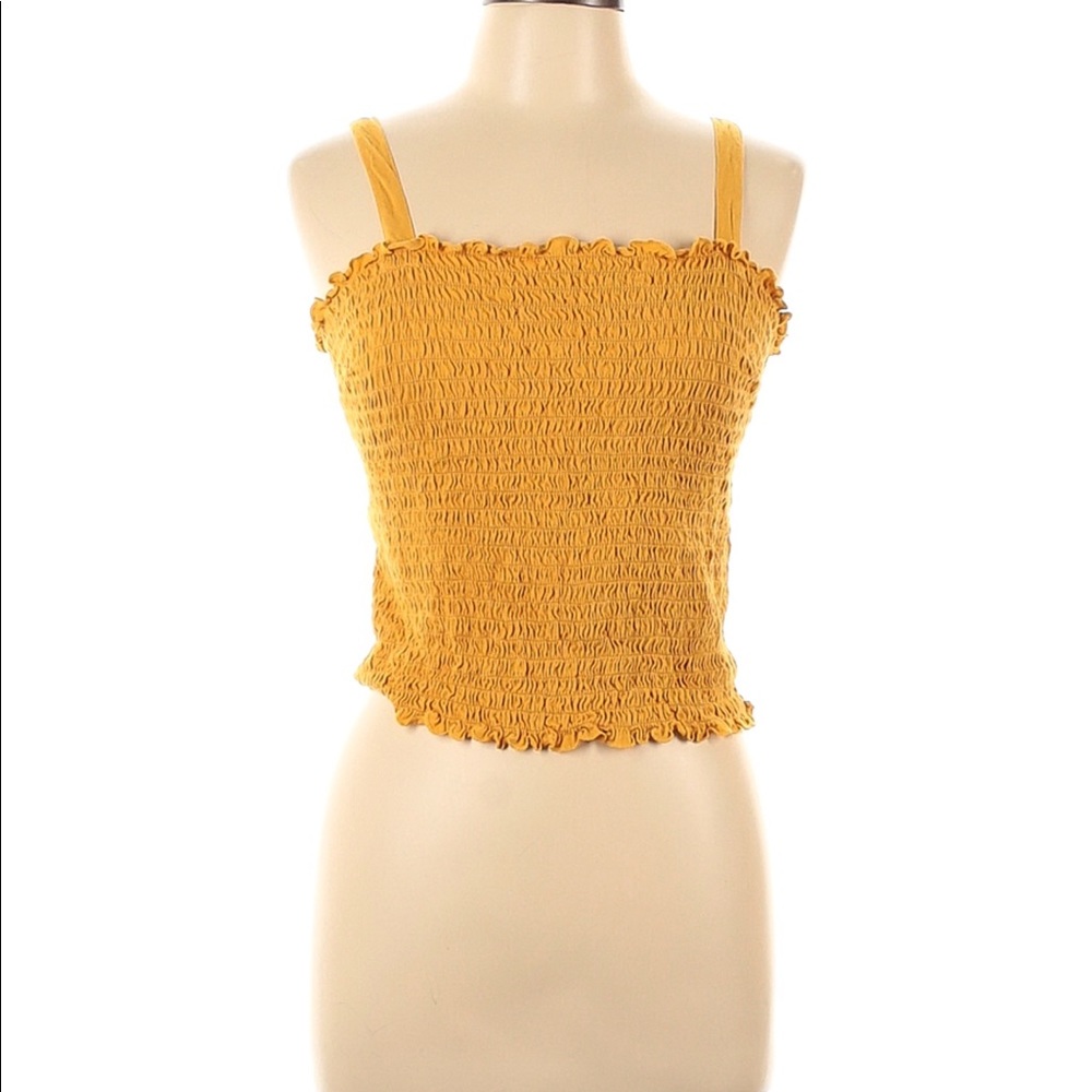 NORDSTROM ABOUND sleeveless yellow square tank top yellow gold size medium